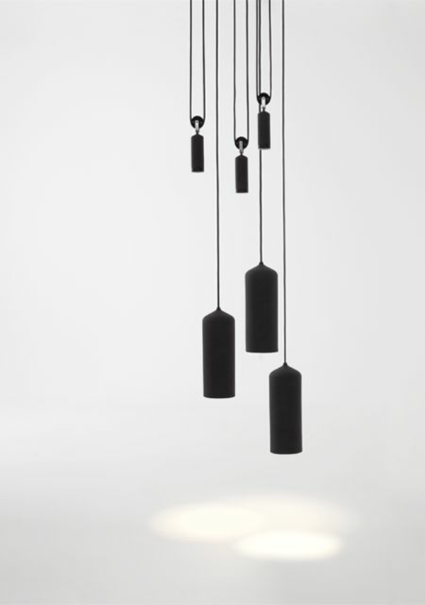 pakabukų žibintai reguliuojami aukščio juoda paprasta dizaino studija wm