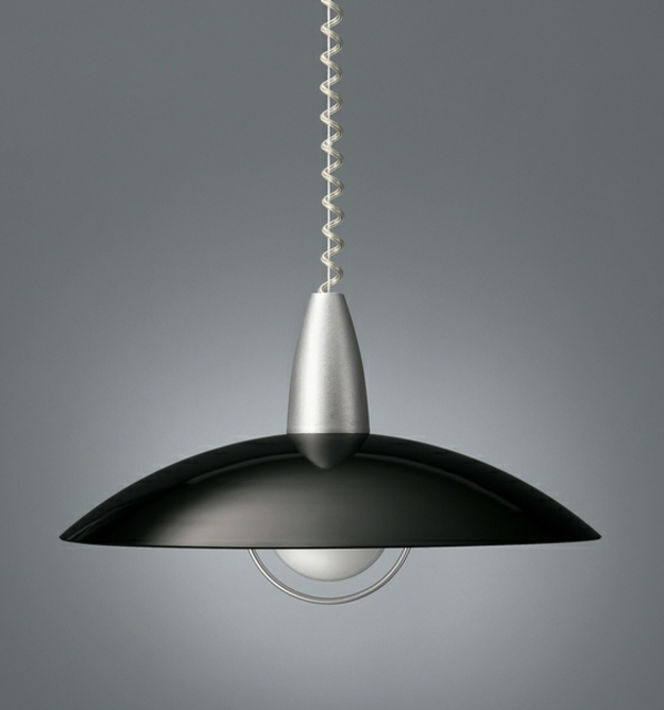 lampes suspendues réglables en hauteur noir design simple