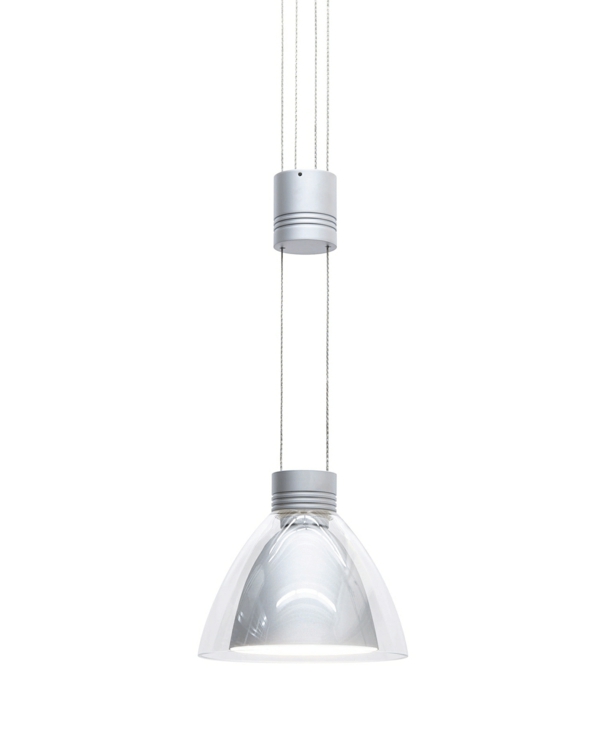 luminaires suspendus hauteur réglable en argent meubles en verre design
