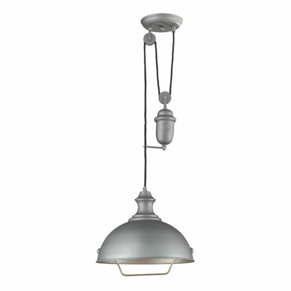 Hanglampen in de hoogte verstelbaar in zilver mat retro design