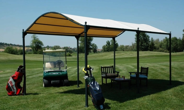 pergola metal sunscreen shade dispenser lawn meadow golffeld