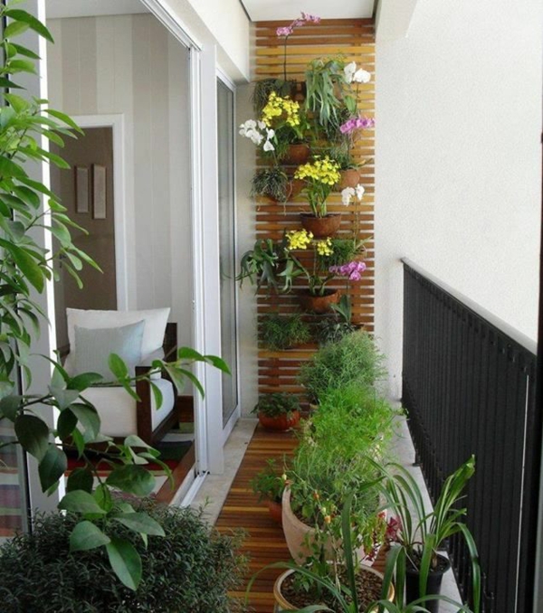 קל טיפול מרפסת צמחים מעקה קיר תפאורה