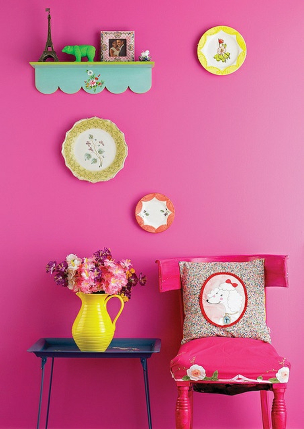 roz vopsea de perete creativ idei de design de culoare