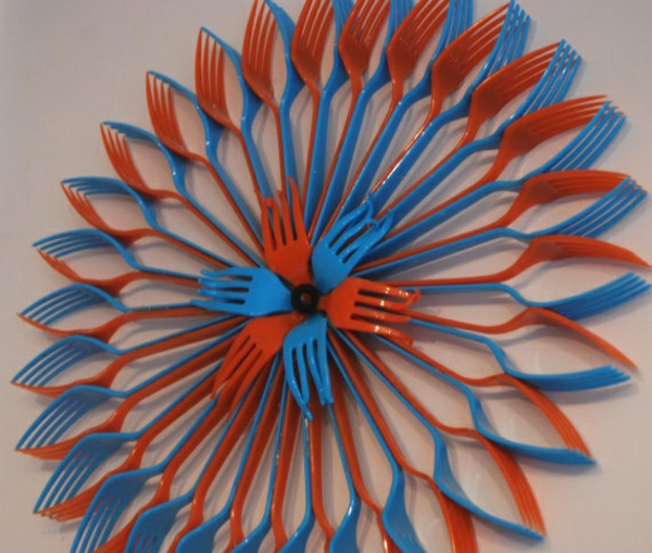 plastic art designer fashion wall design plastic cutlery wall decoration ideas