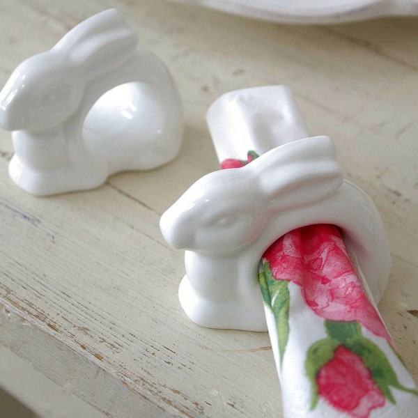 porselen påske bunny serviett påske dekor tinker bord dekorasjon
