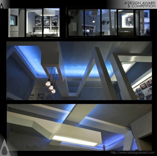 проект студио nl осветление таван син Оригинално бюро легло