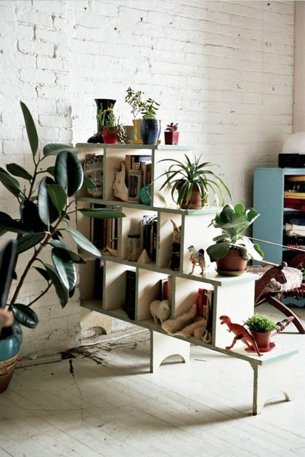 kambario trenner lentynos knygų lentynos medienos kambario augalai