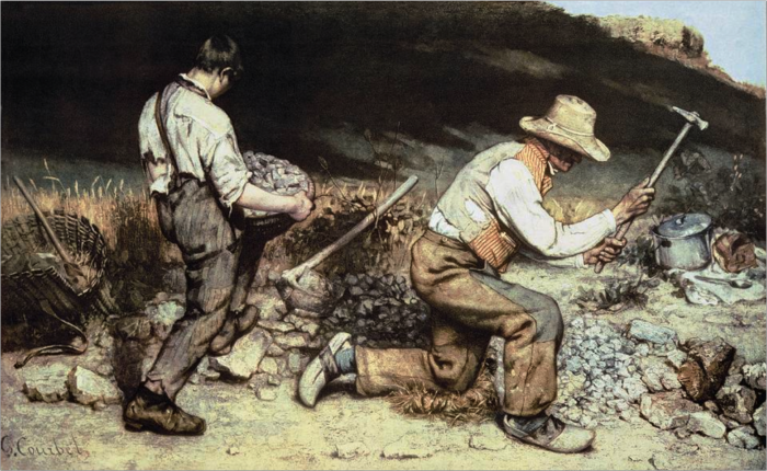 Realism art canvas gustave courbet stone breaker