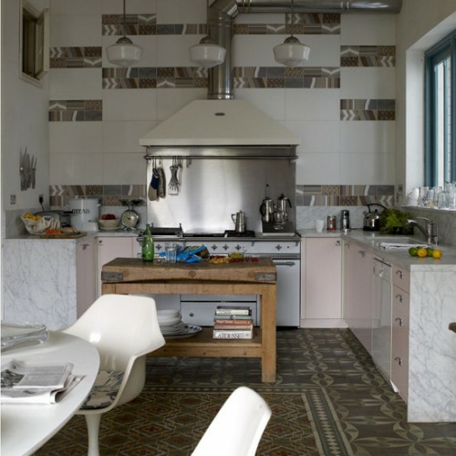 retro kitchens designs metallic elements