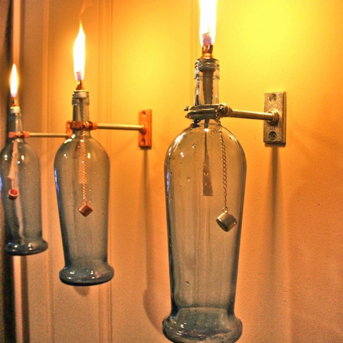 ρομαντικό φως φωτισμού κάνει τα μπουκάλια λάμπας αερίου