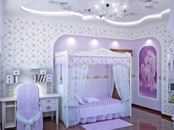 romantisk indretning børn soveværelse belysning