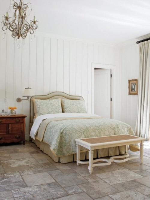 浪漫的卧室设计柔和的彩色地砖