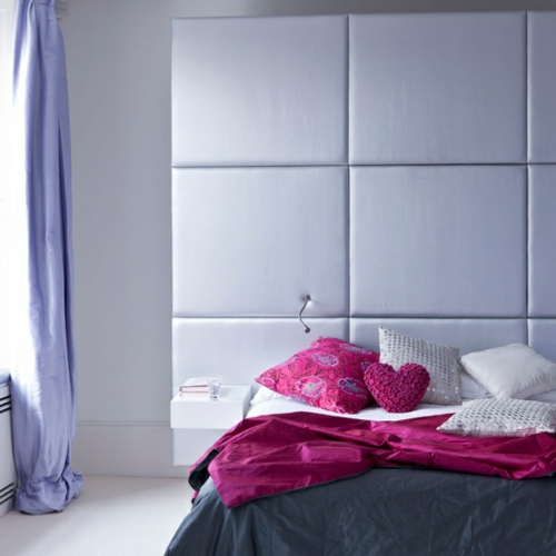 浪漫的卧室设计粉红色的紫色图案现代女性化