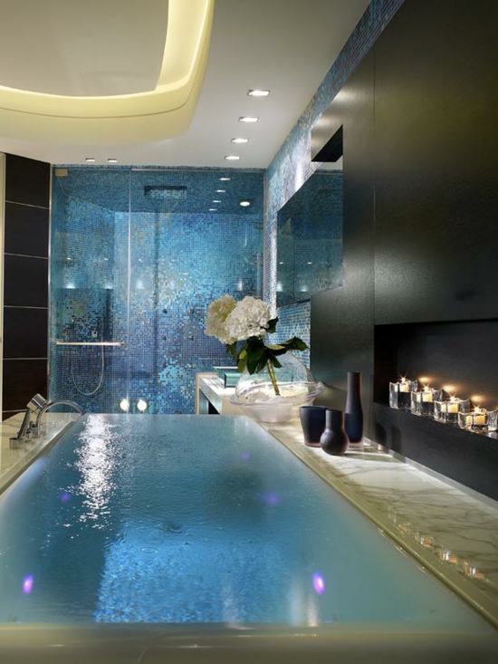 romantische badkamer turquoise mozaïektegels