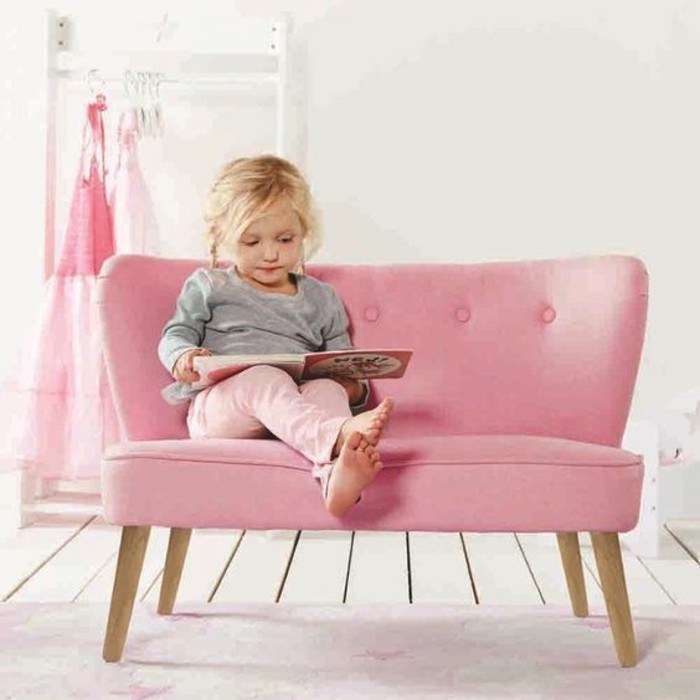 Sofá rosa Diseño de guardería Muebles de guardería