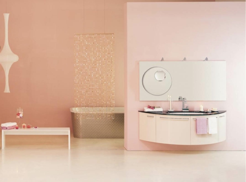 ροζ μπάνιο σχεδιάζει γυναικεία μινιμαλιστική μπανιέρα διαιρέτη