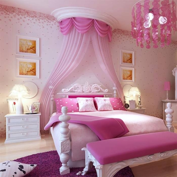 pink bedroom sky bed princess