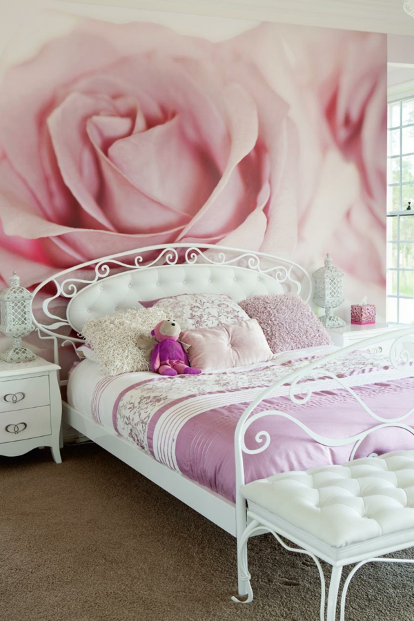 rose wallpaper Eijffinger wallpaper wall design bedroom