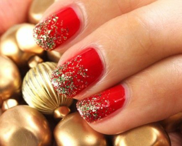red gel nails christmas fingernails pictures festive