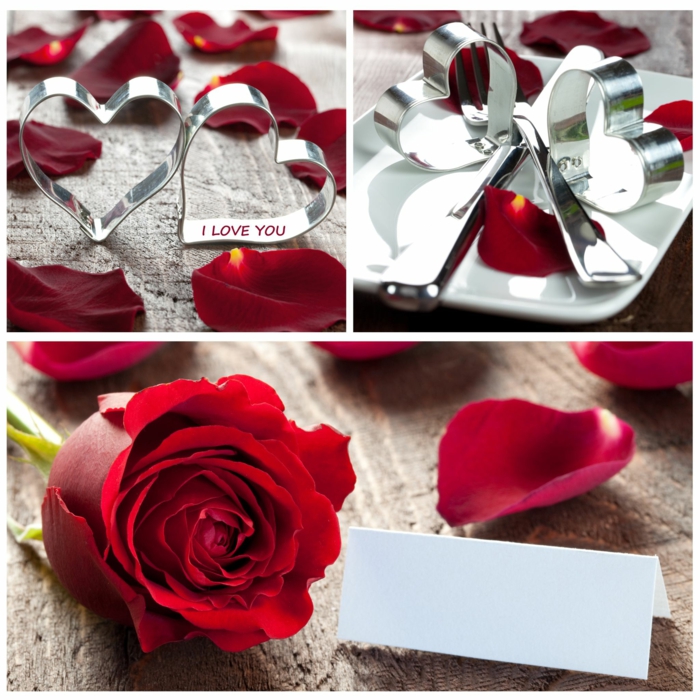 rød roser bord dekoration bryllupsdag fejring