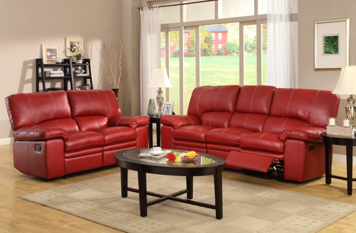 rød sofa oval sofabord stue oprettet