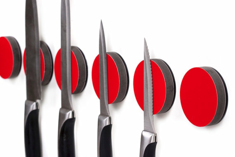 couteau rond bande magnétique accessoires de cuisine rouge