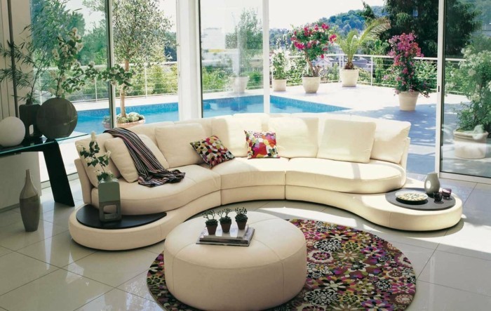 runde sofa beige design farvet runde tæppe