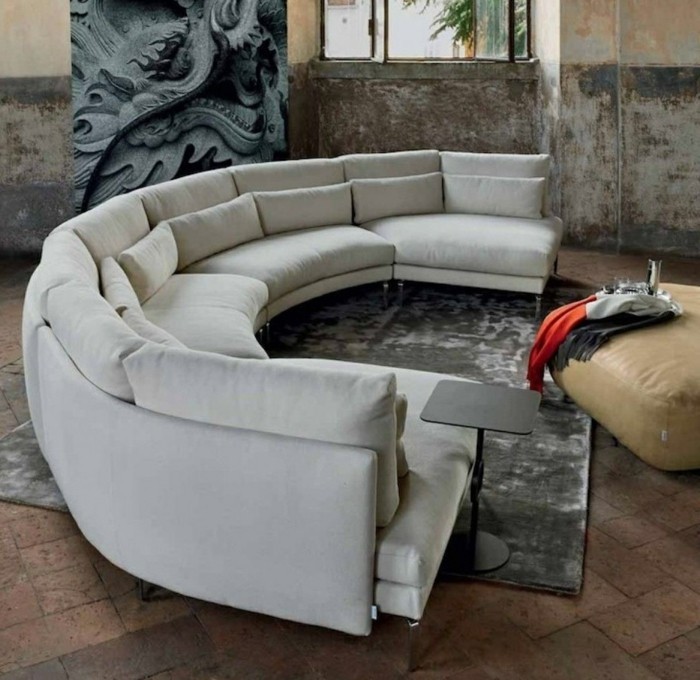 runde sofa stilfulde tæppe gulvfliser