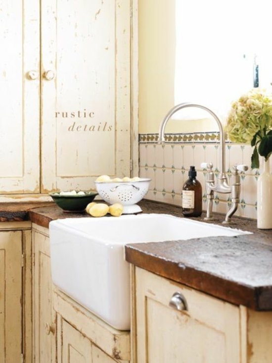 rustikální kuchyňská skříň kuchyně zadní stěna kuchyňský dřez