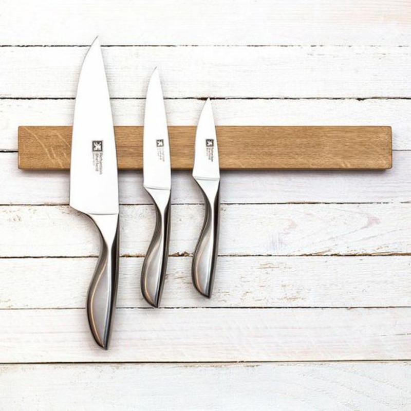 rustic wood magnetic strip for knife self build instruction kitchen accessories
