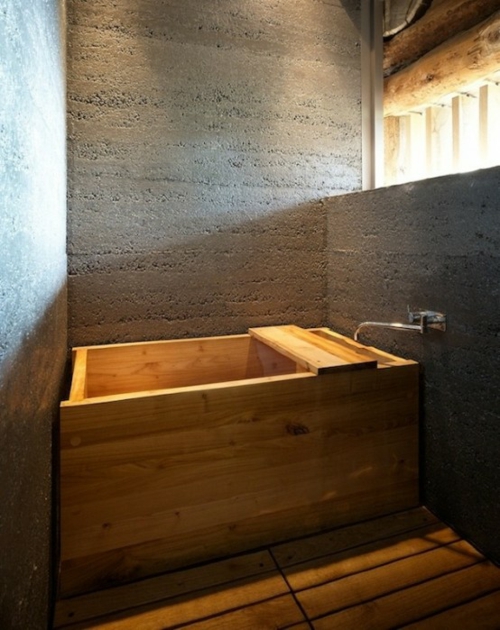 селски баня дизайн идеи вана минималистично дърво