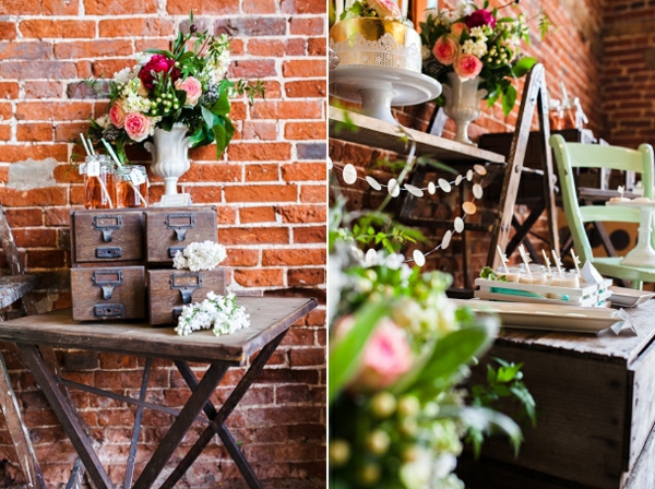 idées de décoration rustique fleurs table de desserts de table en bois