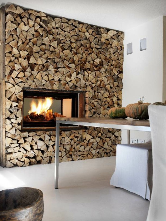ideas extravagantes leñosas rústicas combustibles acentos de madera sala de estar