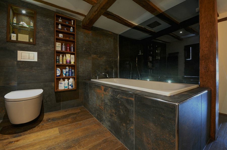 仿古家具浴室家具原木仿古浴室瓷砖