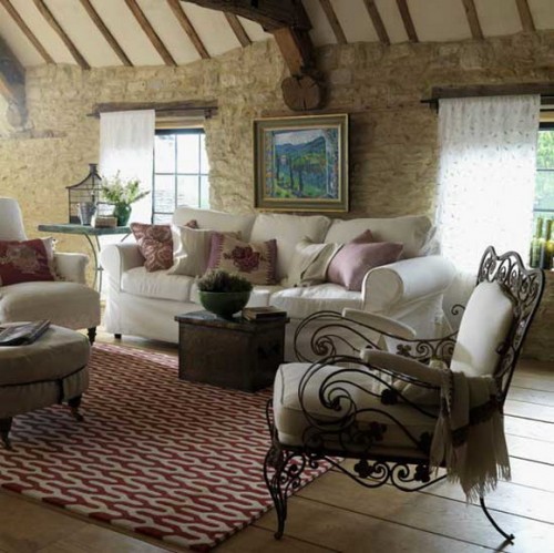 rustikke stue design ideer komfortabel klassisk