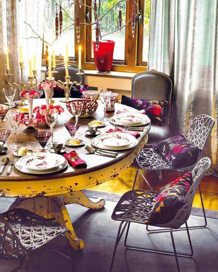 rustikke bord dekoration jul håndværk eksempler