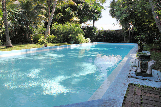 zwembad met zout water zwembad in de tuin