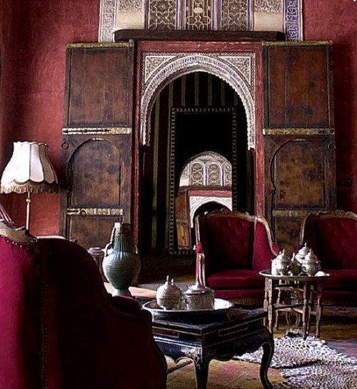 fløyel lenestol intensiv farger klassisk orient design stue