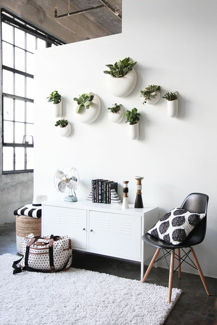 mooie kamerplanten muurdecoratie ideeën met groene planten
