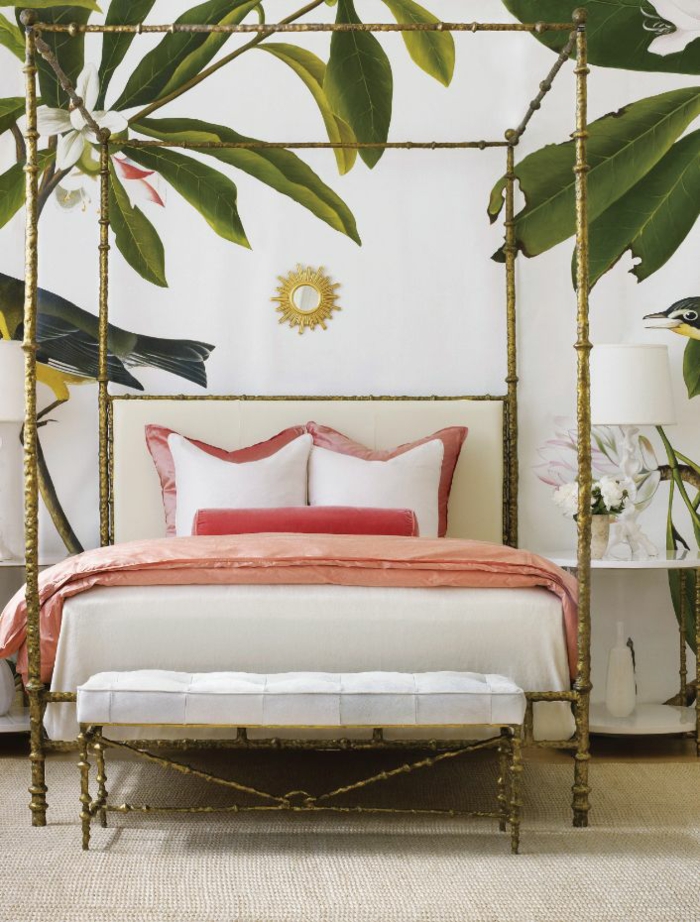 美丽的室内盆栽绿色室内设计思想卧室