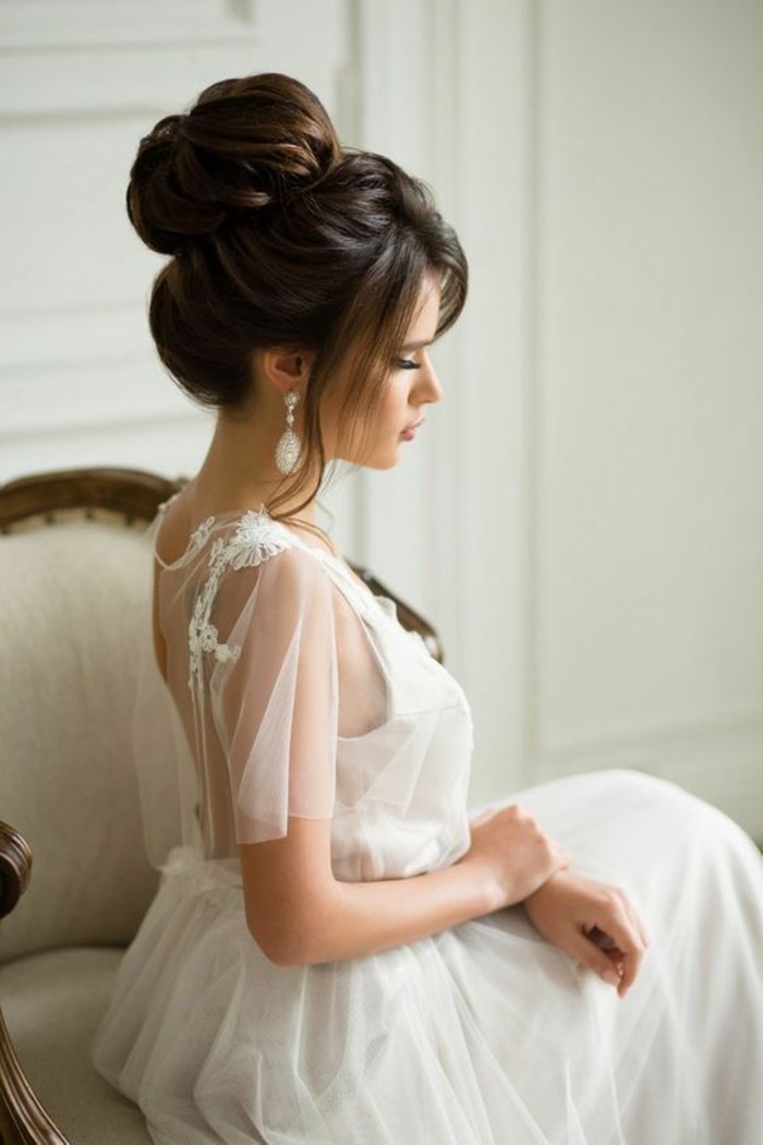 όμορφα χτενίσματα για γαμήλια elegente updo για μακρύ ίσια μαλλιά