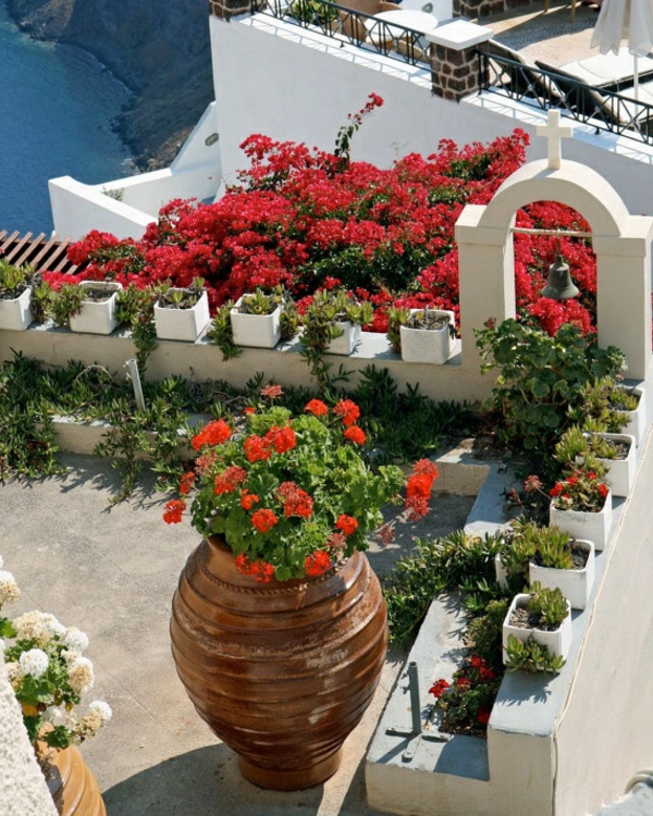 prachtige tuin deco set meubels klei bloemen rood