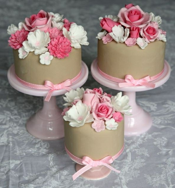 vakre mini kake blomster dekorere