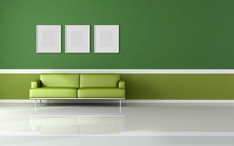 красиви цветове на стените хол стена боя микс зелени цветове тенденция