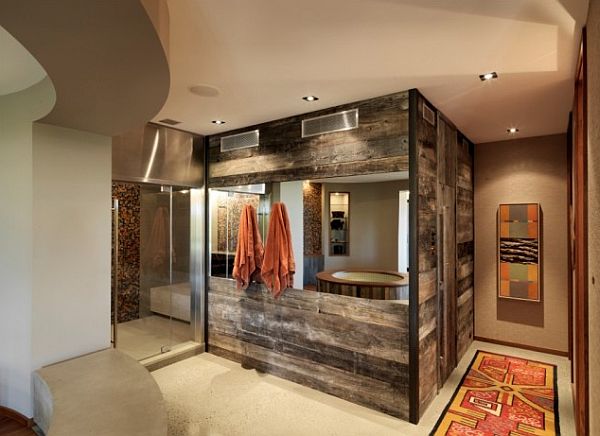 Smukke væg design ideer badeværelse synke væg spejl