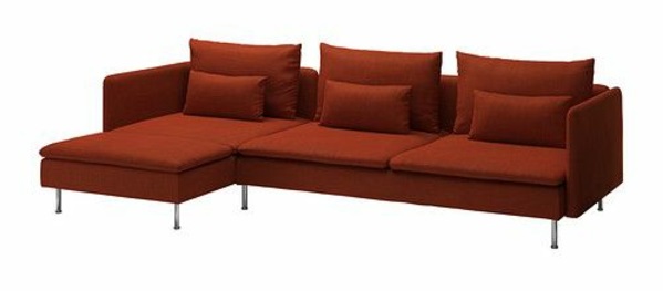 scheselong sofa brun stoff