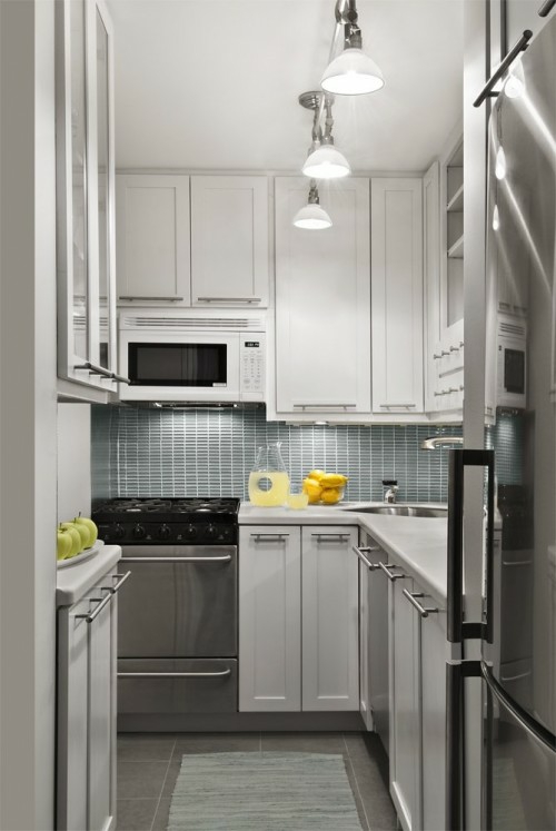 别致的设计理念小厨房紧凑灰色