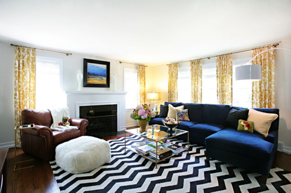 elegantní obývací pokoj zařízení pro pohovku design švadle vzor koberec