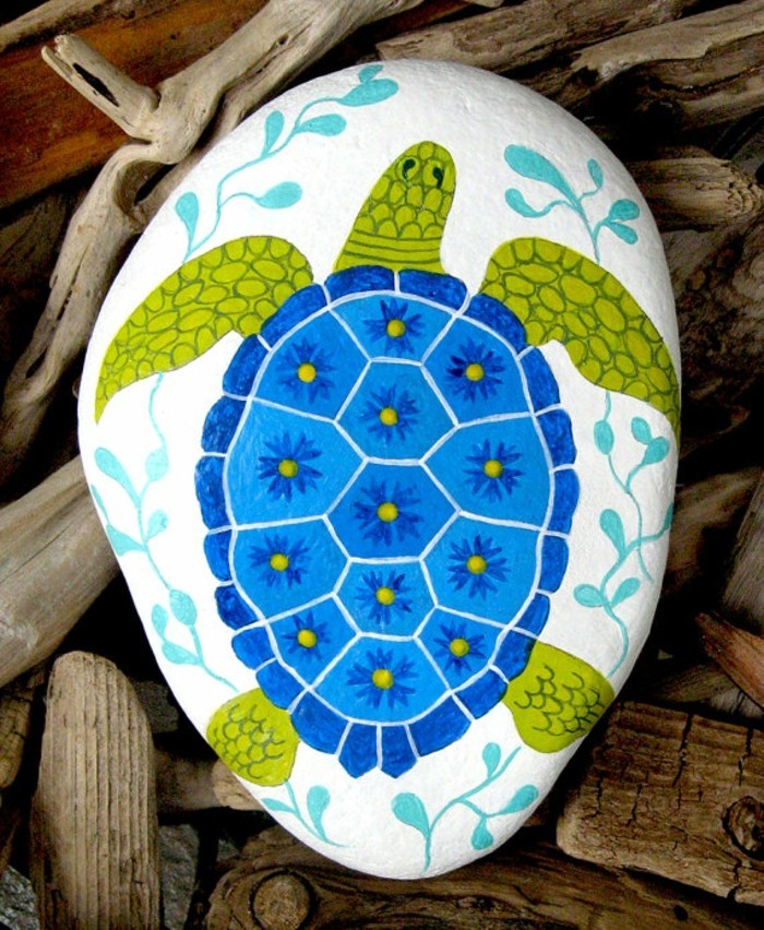 skildpadde maling håndværk idé med stenblokke