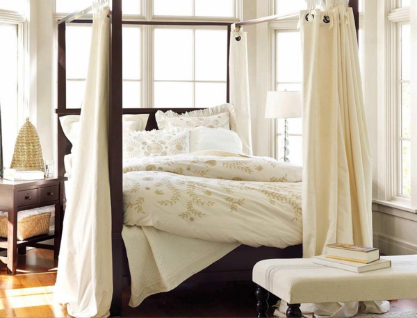 soveværelse design baldakin smukke deco ideer